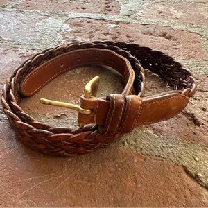 Vintage Coach Men's British Tan 3850 Braided Woven Leather Belt size 36 90cm